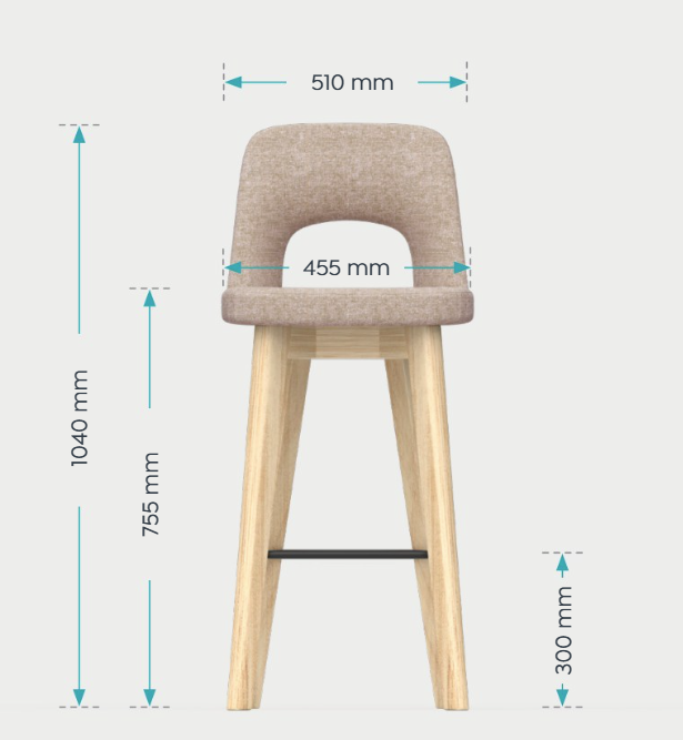 OL Elaro Fabric Upholstered Black Timber Leg Breakout High Chair