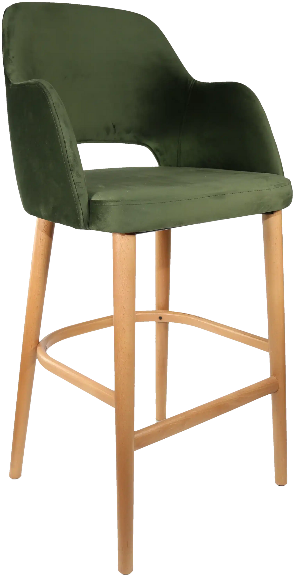 FL Sorbet Velvet Upholstered Timber Legs Hospitality Barstool