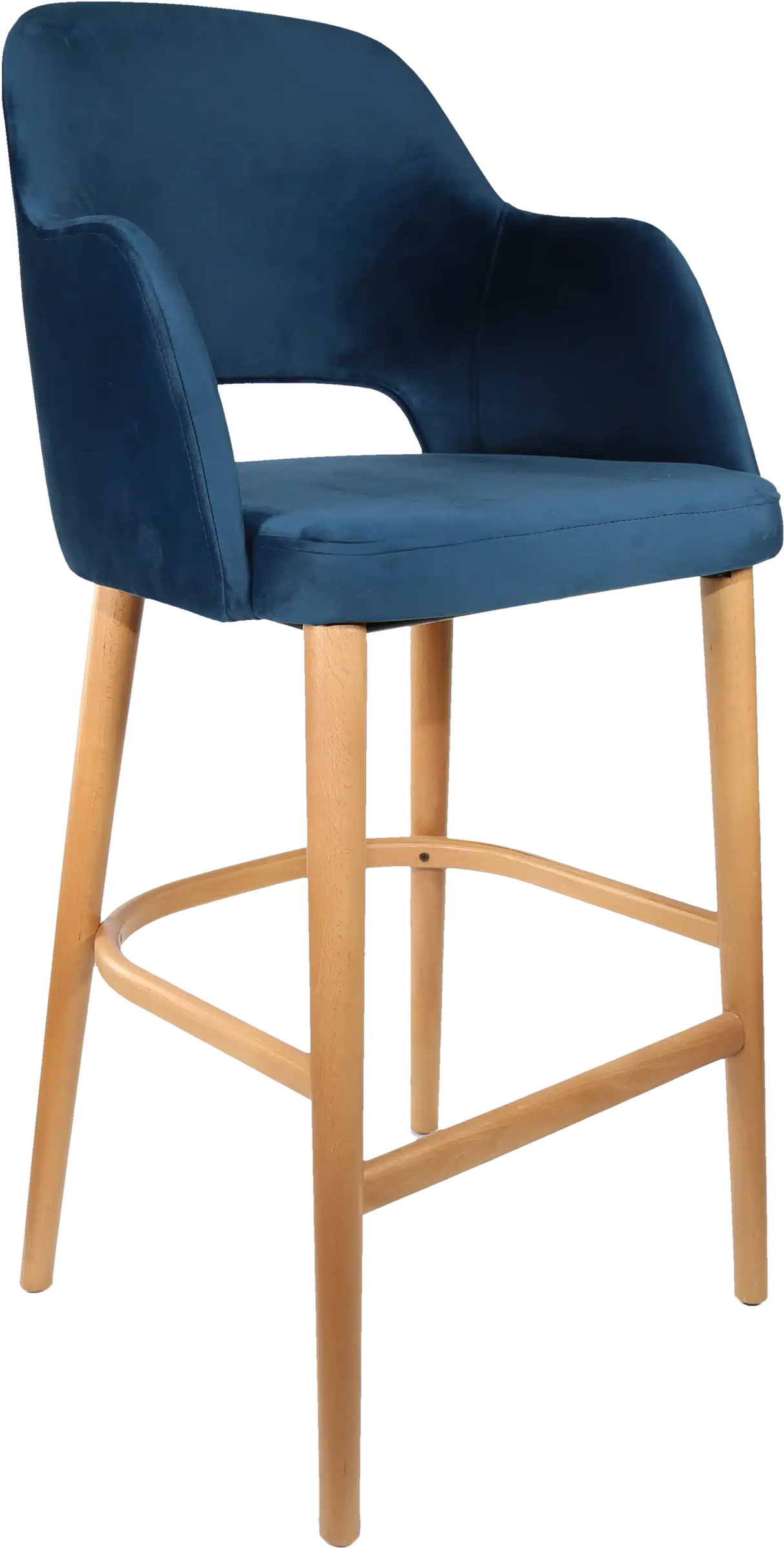 FL Sorbet Velvet Upholstered Timber Legs Hospitality Barstool
