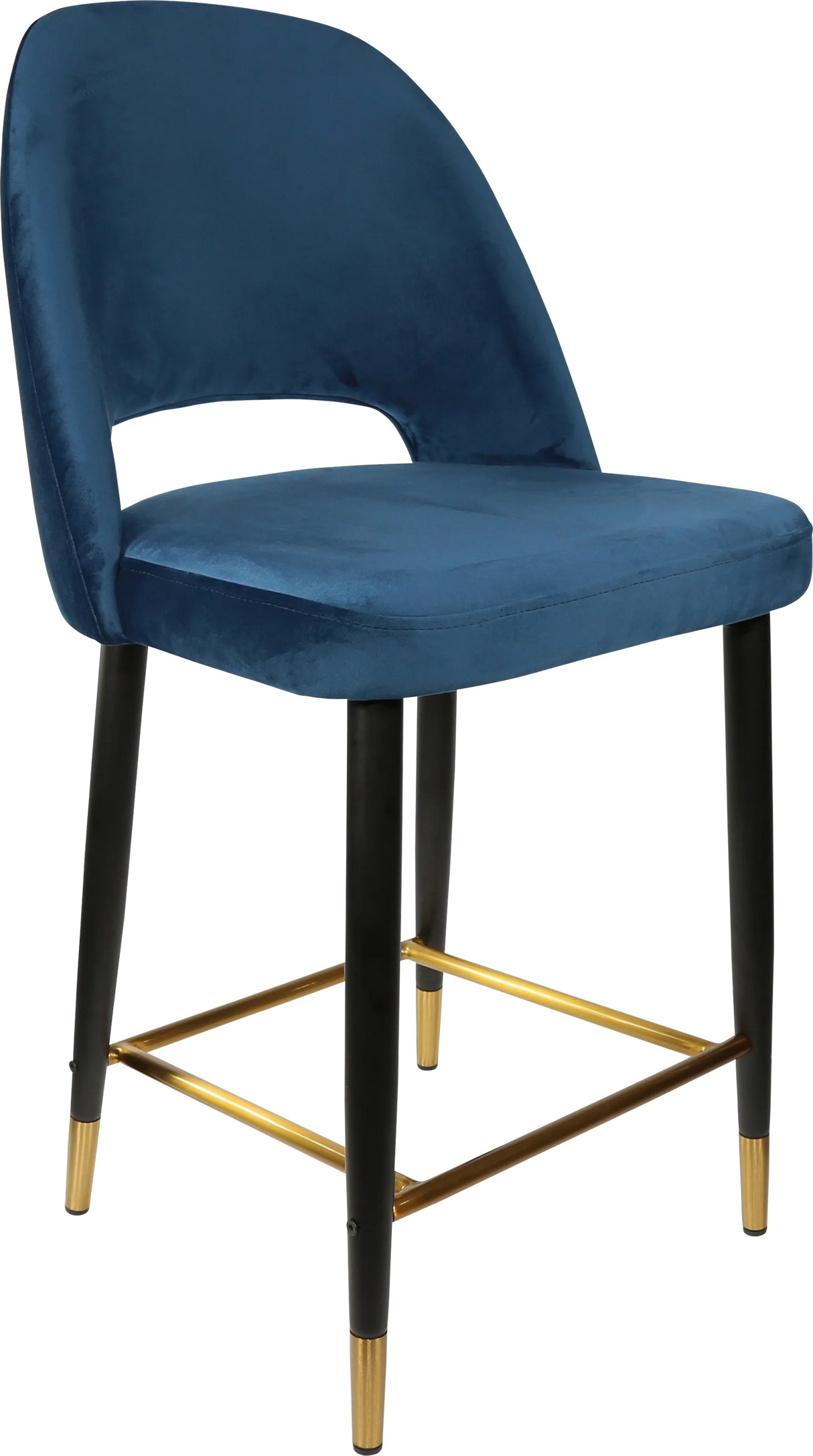 FL Semifreddo Velvet Upholstered Metal Leg Hospitality Counter Stool