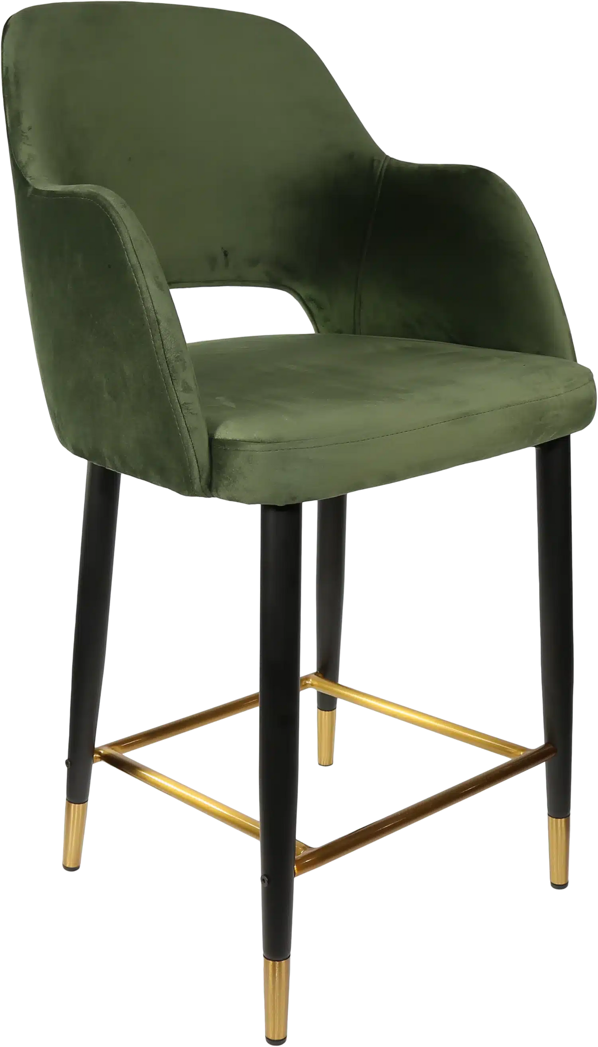 FL Sorbet Velvet Upholstered Metal Leg Hospitality Counter Stool