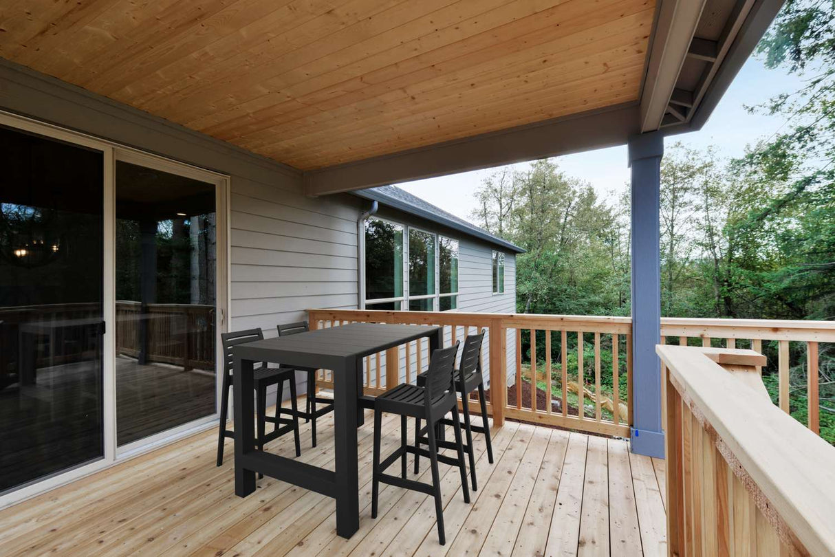 FL 5 Piece Vegas Hospitality Outdoor Extendable Bar Table with Ares Barstools