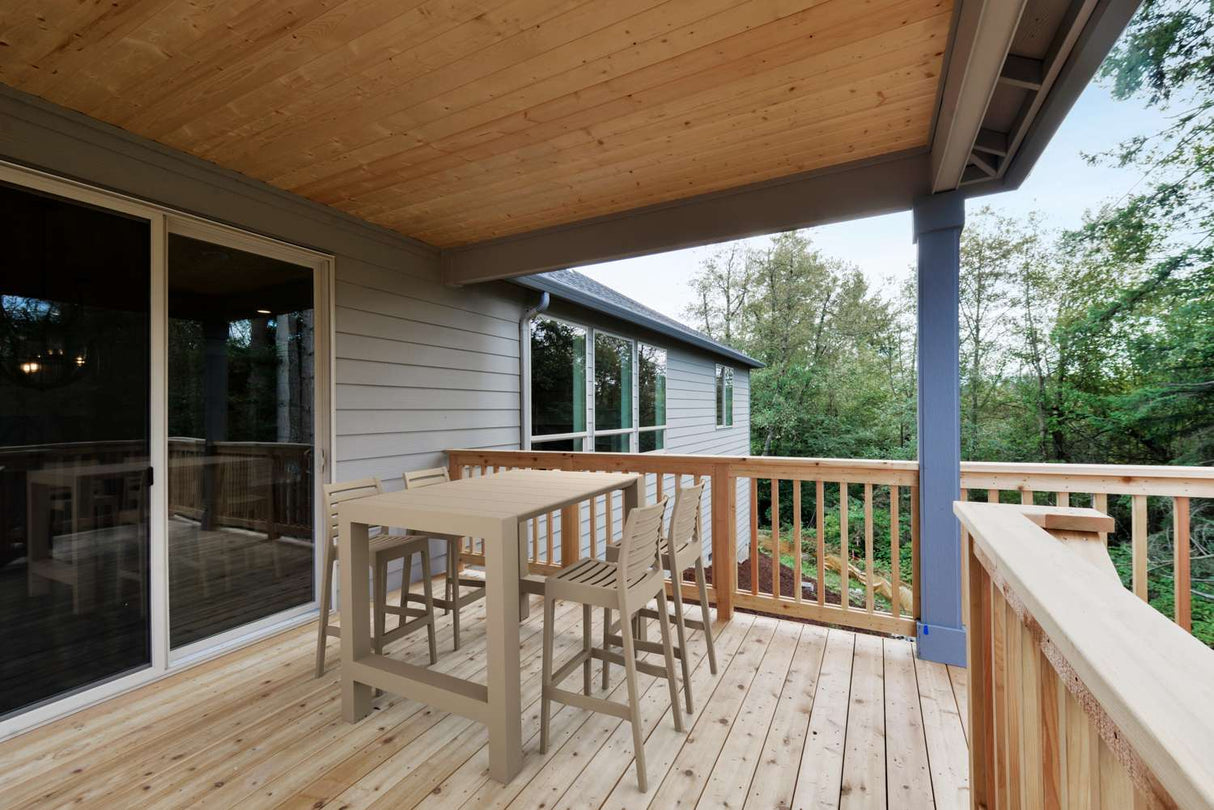 FL 5 Piece Vegas Hospitality Outdoor Extendable Bar Table with Ares Barstools