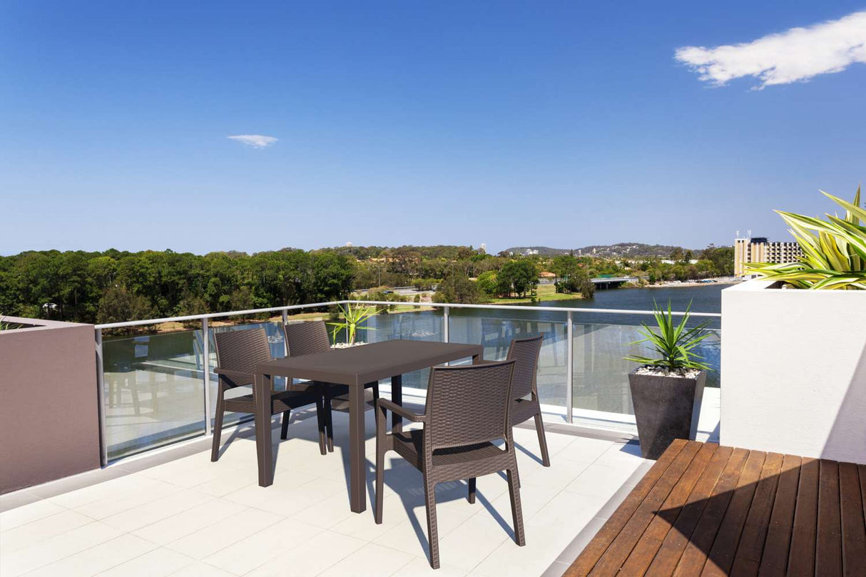 FL 5 Piece Outdoor Dining Table Setting with Ibiza Armchair