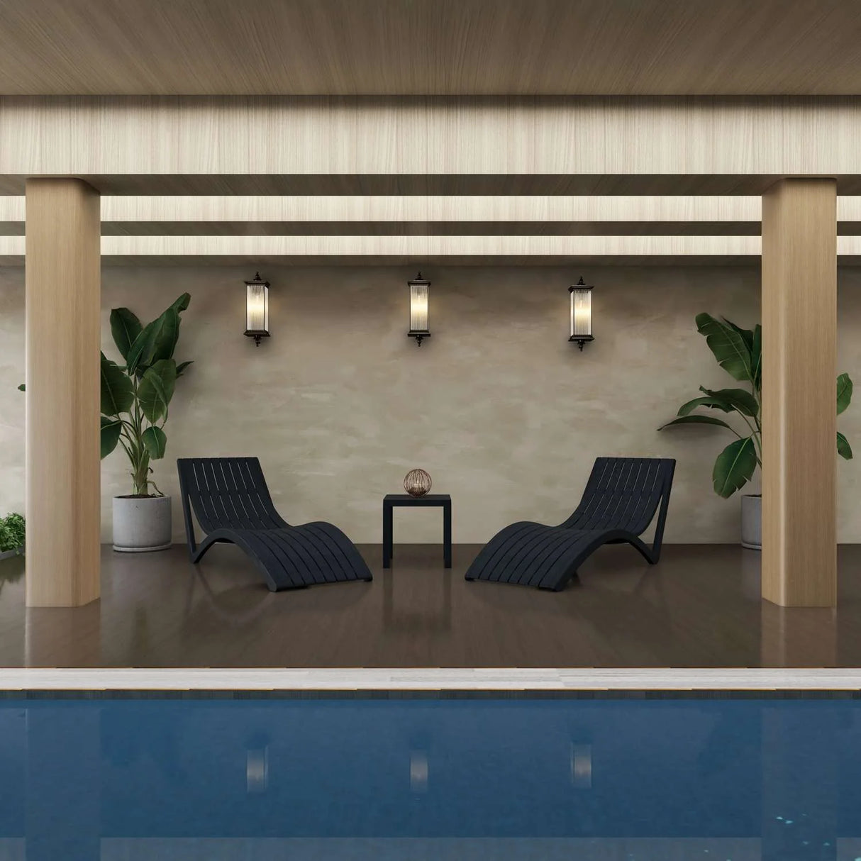 FL Slim 2 Poolside Sunlounger & Ocean Side Table Package