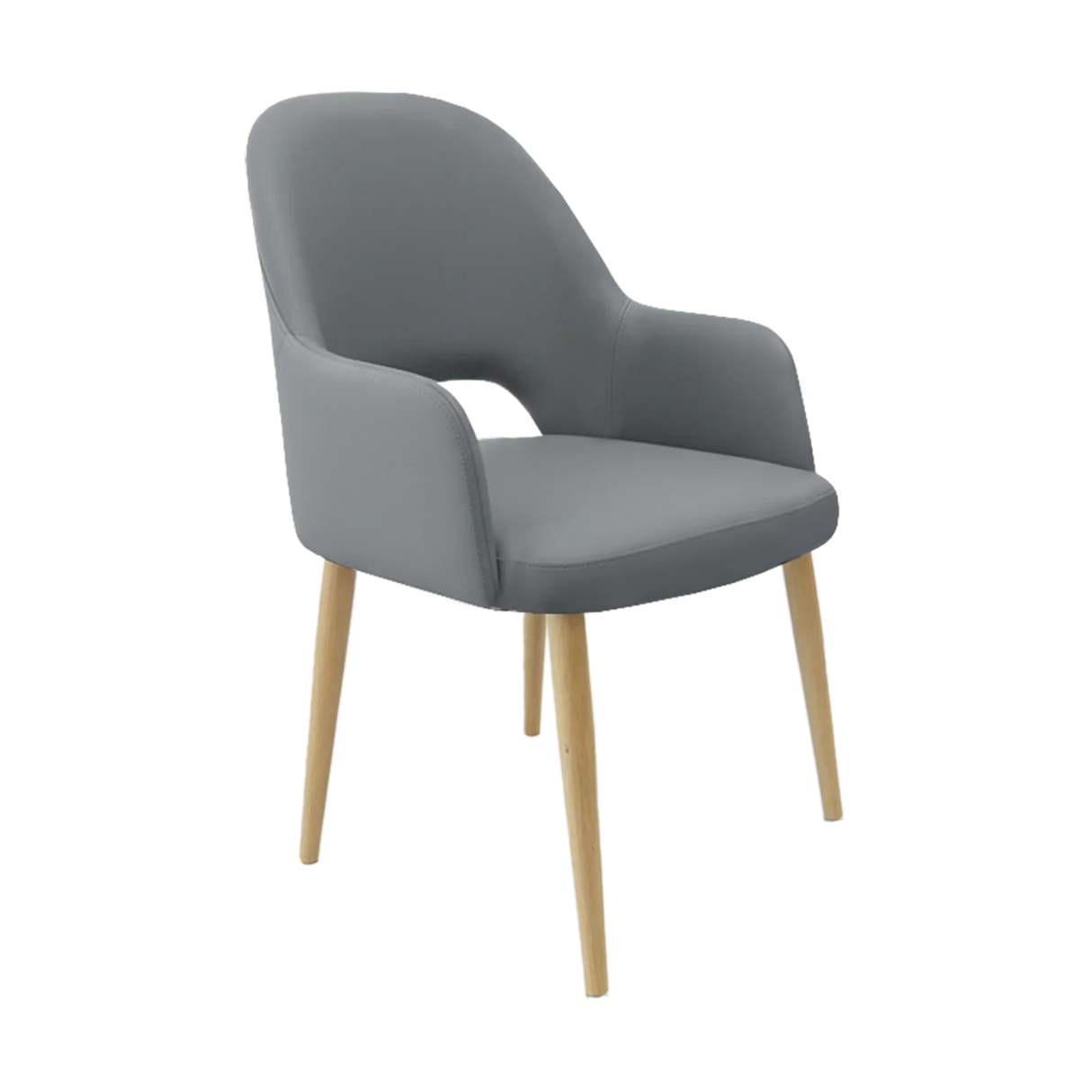 FL Orleans Bourbon PU Leather Upholstered Aluminium Legs Hospitality Armchair
