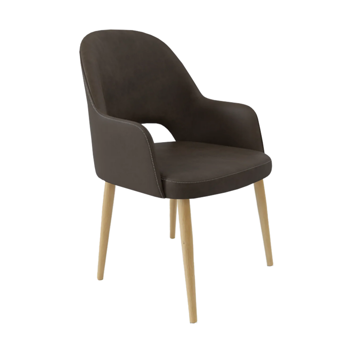 FL Orleans Bourbon Fabric Upholstered Aluminium Legs Hospitality Dining Chair