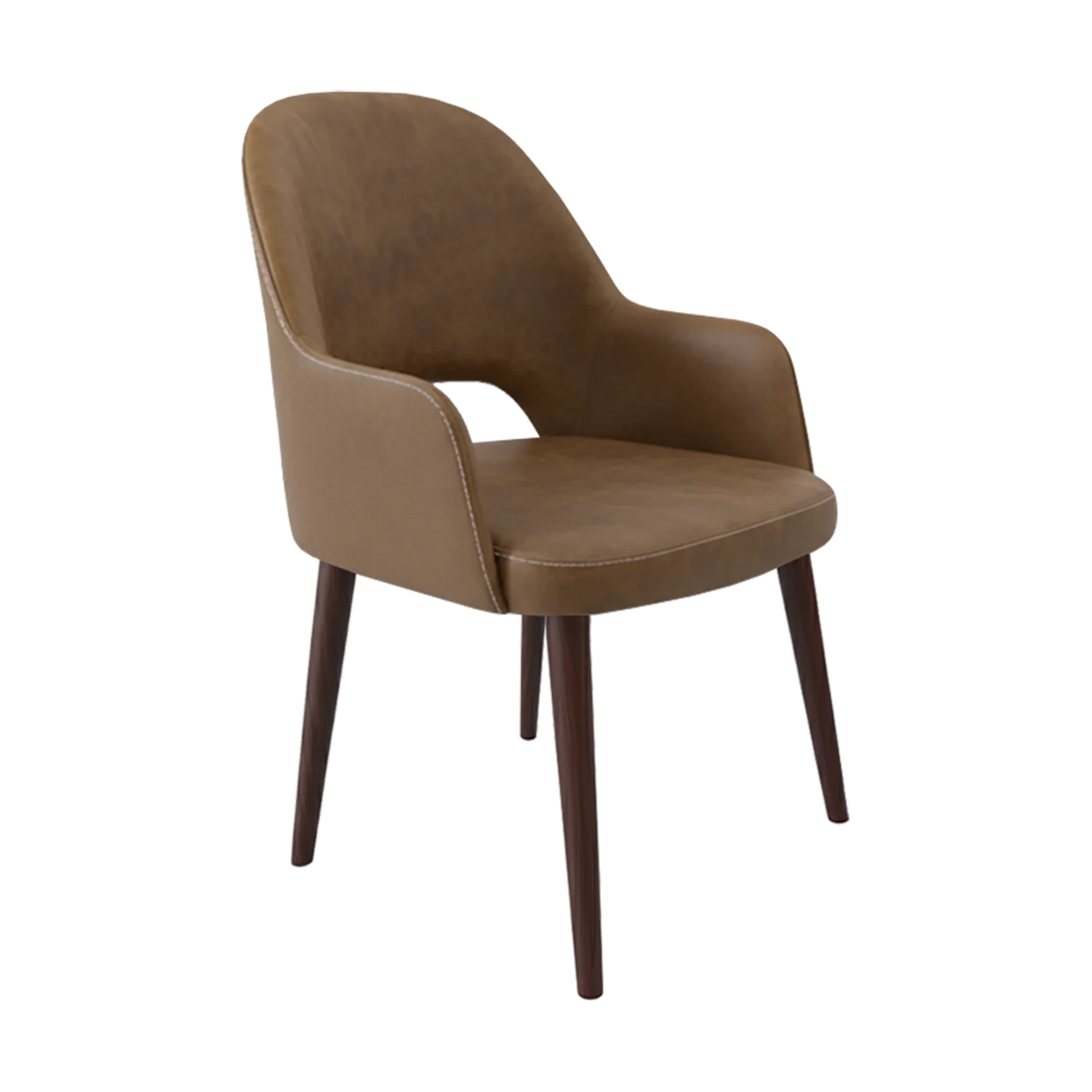 FL Orleans Bourbon Fabric Upholstered Aluminium Legs Hospitality Dining Chair
