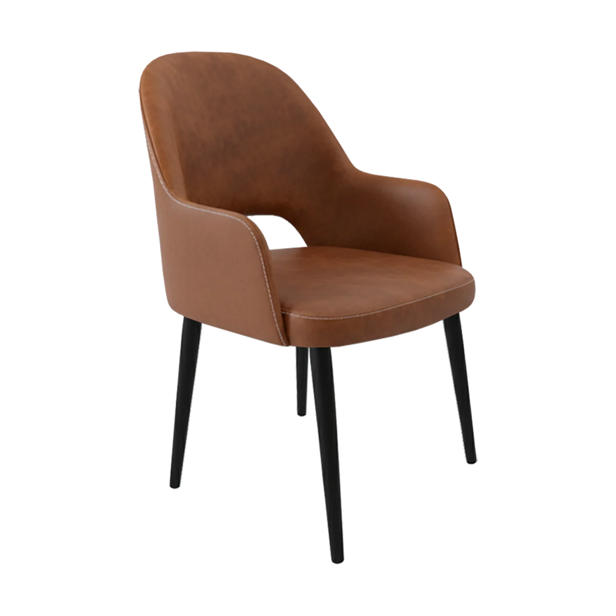 FL Orleans Bourbon Fabric Upholstered Aluminium Legs Hospitality Dining Chair