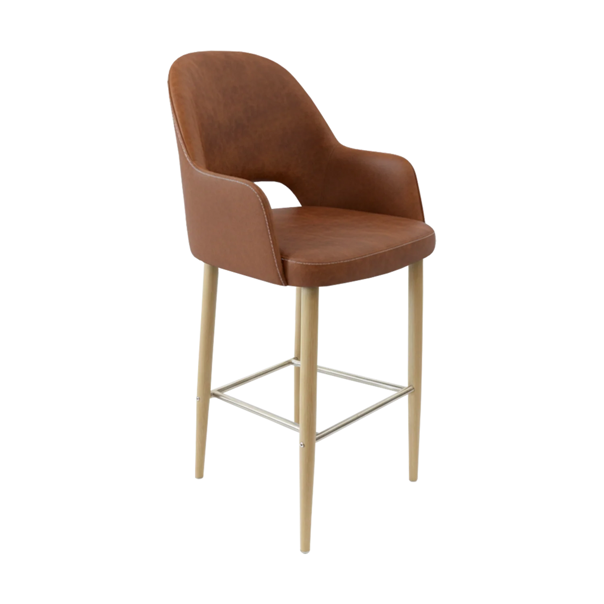 FL Orleans Bourbon Upholstered Seat Aluminium Frame Hospitality Barstool