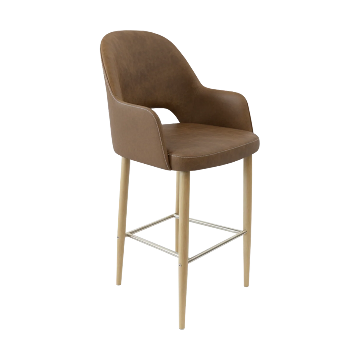 FL Orleans Bourbon Upholstered Seat Aluminium Frame Hospitality Barstool