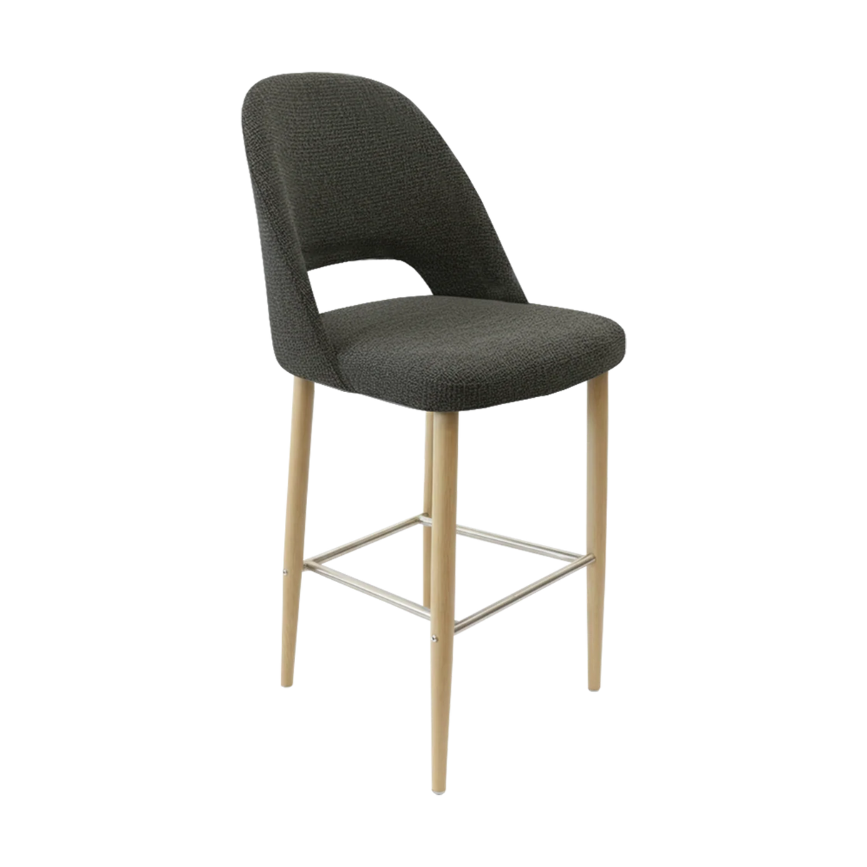 FL Orleans Crescent Upholstered Seat Aluminium Frame Hospitality Barstool