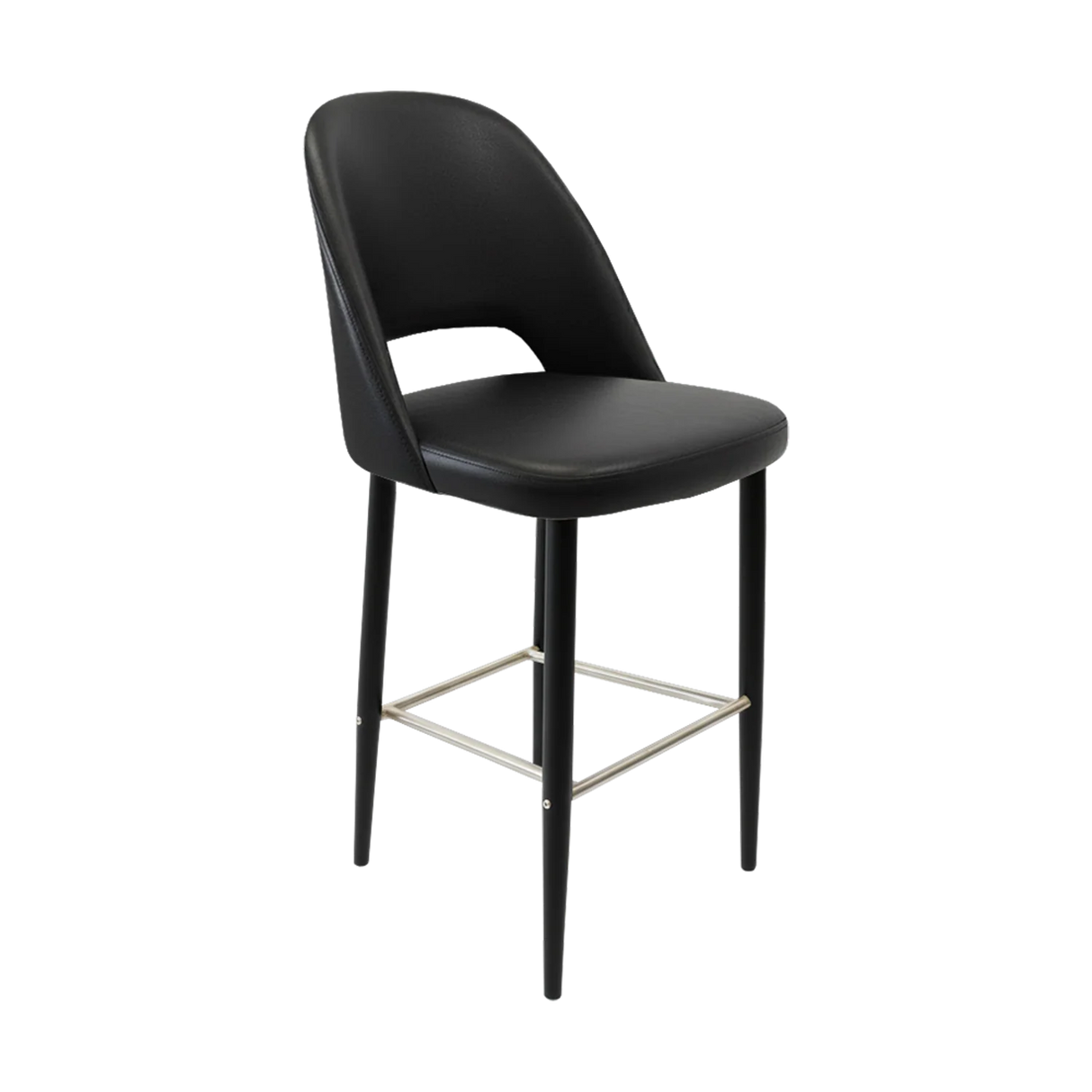 FL Orleans Crescent Upholstered Seat Aluminium Frame Hospitality Barstool