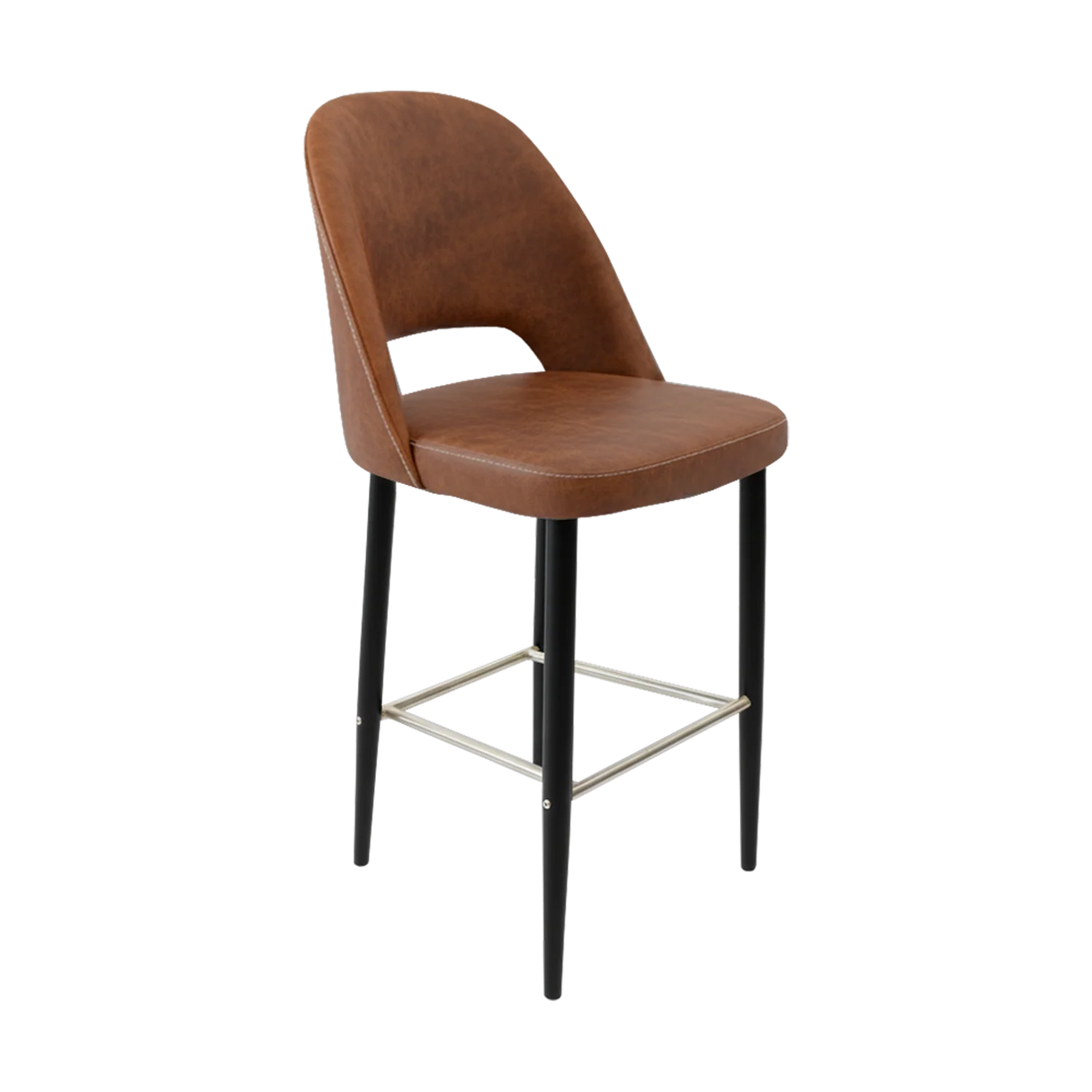 FL Orleans Crescent Upholstered Seat Aluminium Frame Hospitality Barstool