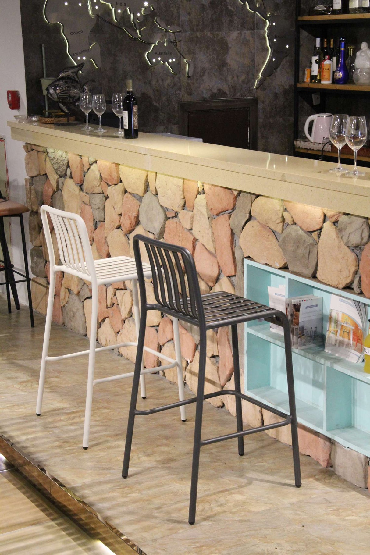 FL Boardeaux Aluminium Stackable Hospitality Outdoor Barstool