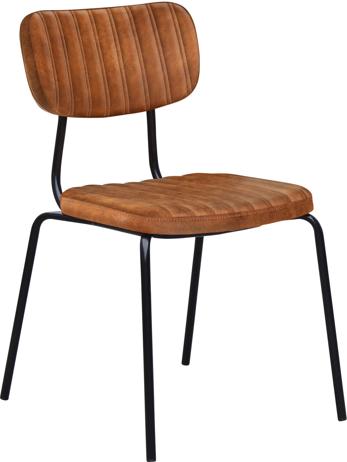 FL Tiramisu Premium Vinyl Upholstered Black Frame Function Chair