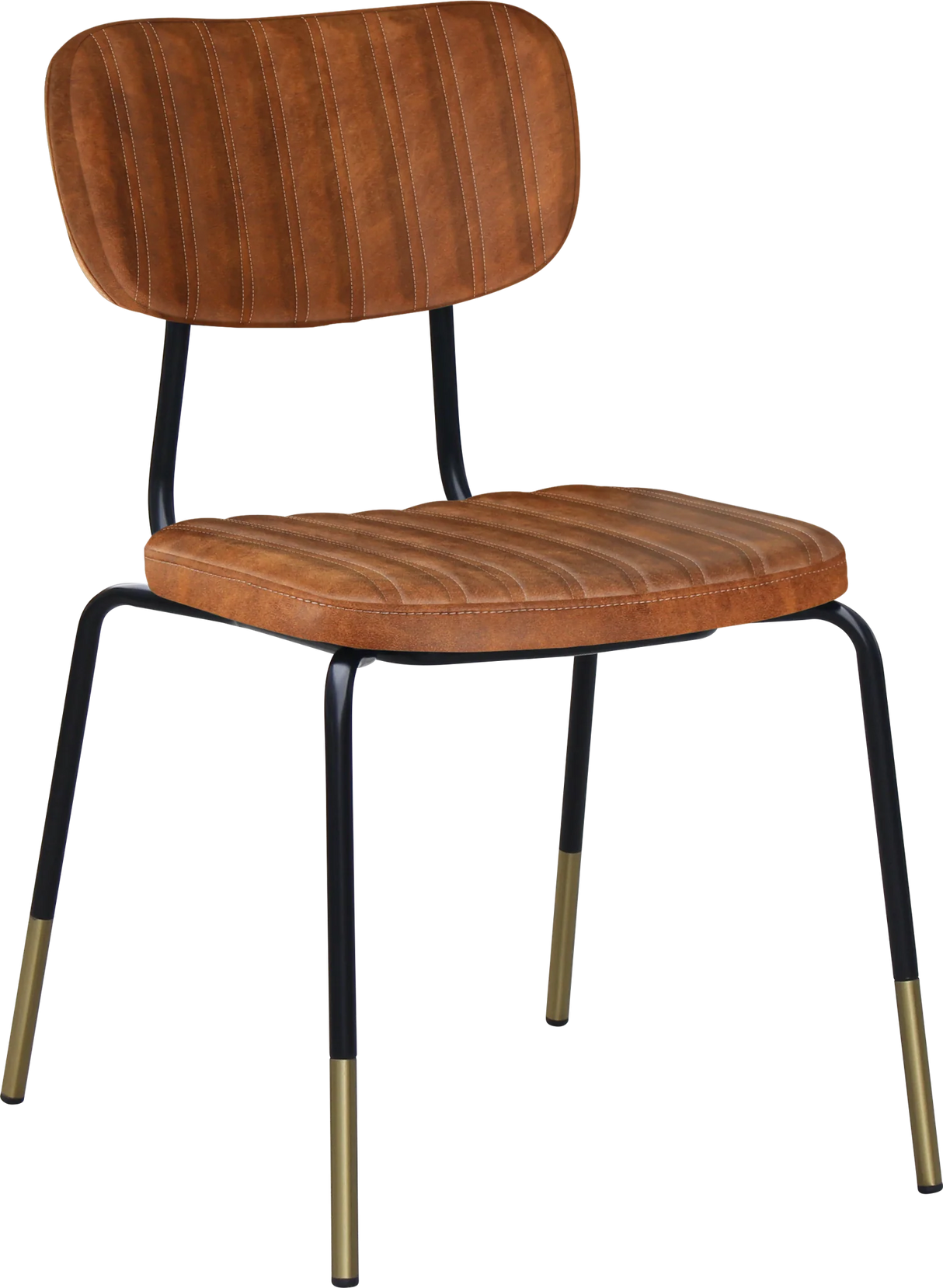 FL Tiramisu Premium Vinyl Upholstered Black Frame Brass Tip Function Chair