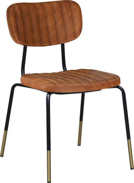 FL Tiramisu Premium Vinyl Upholstered Black Frame Brass Tip Function Chair