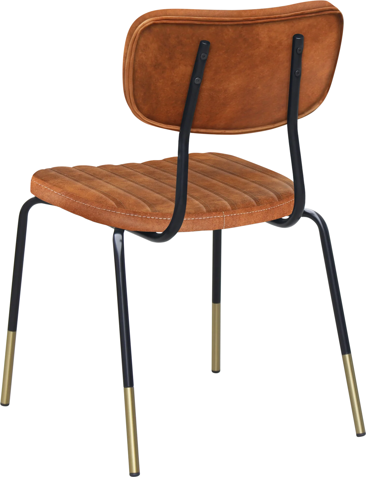 FL Tiramisu Velvet Upholstered Black Leg Brass Tip Hospitality Function Chair