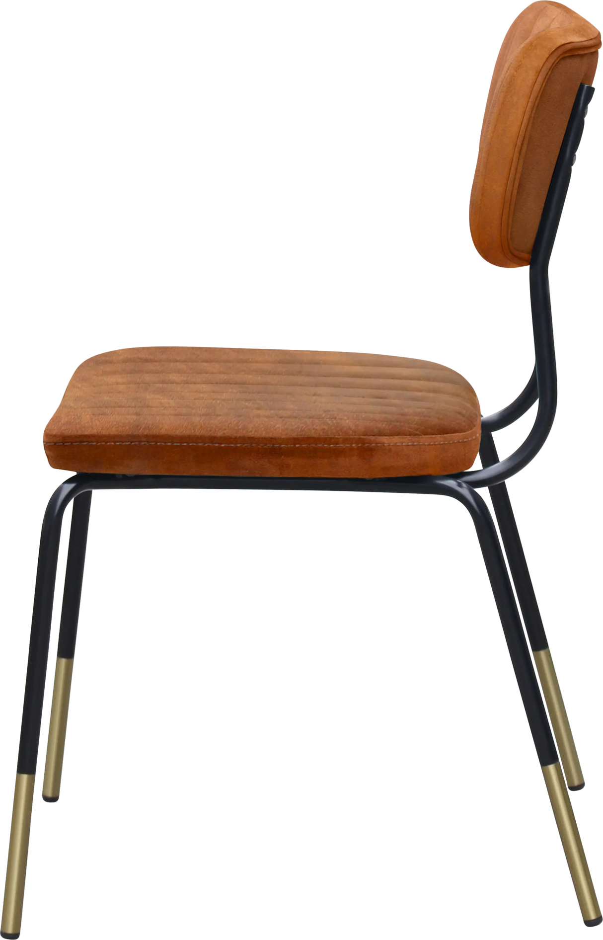 FL Tiramisu Velvet Upholstered Black Leg Brass Tip Hospitality Function Chair