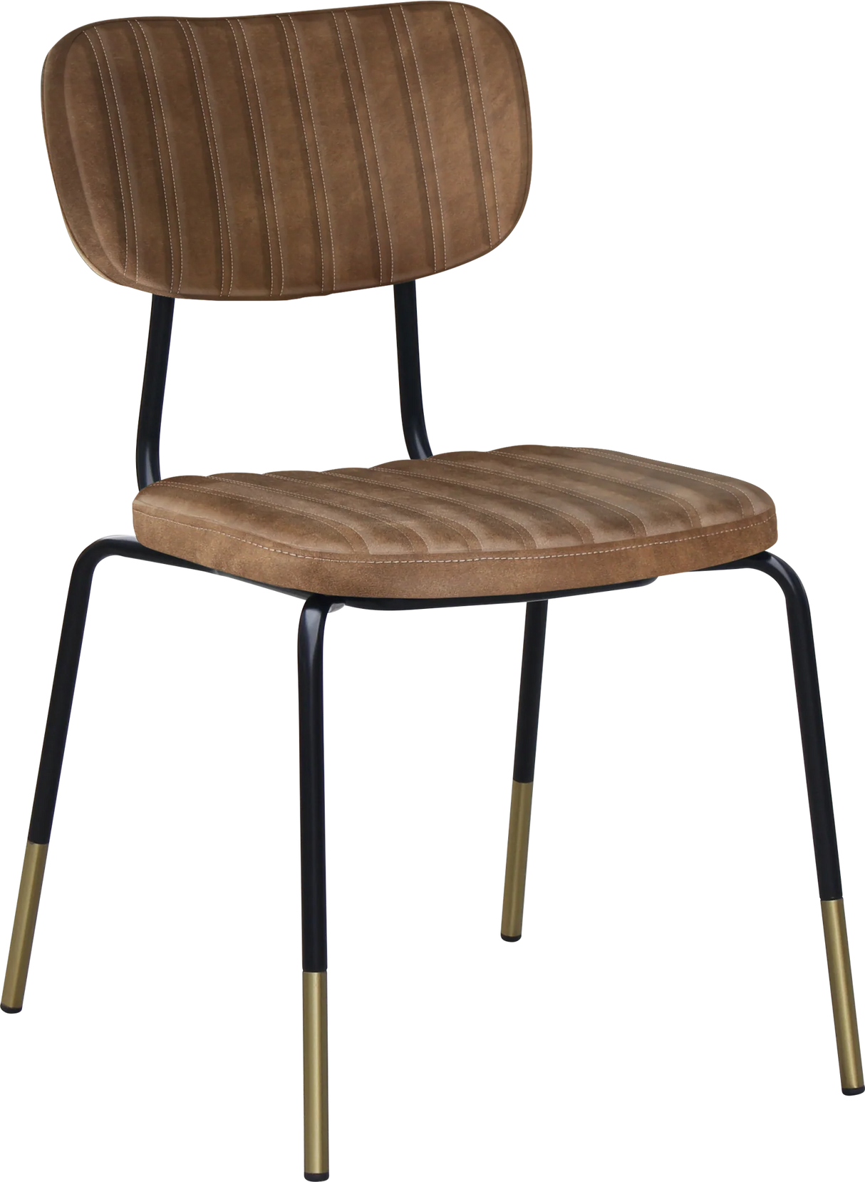 FL Tiramisu Premium Vinyl Upholstered Black Frame Brass Tip Function Chair