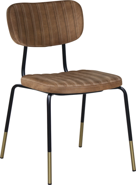 FL Tiramisu Premium Vinyl Upholstered Black Frame Brass Tip Function Chair