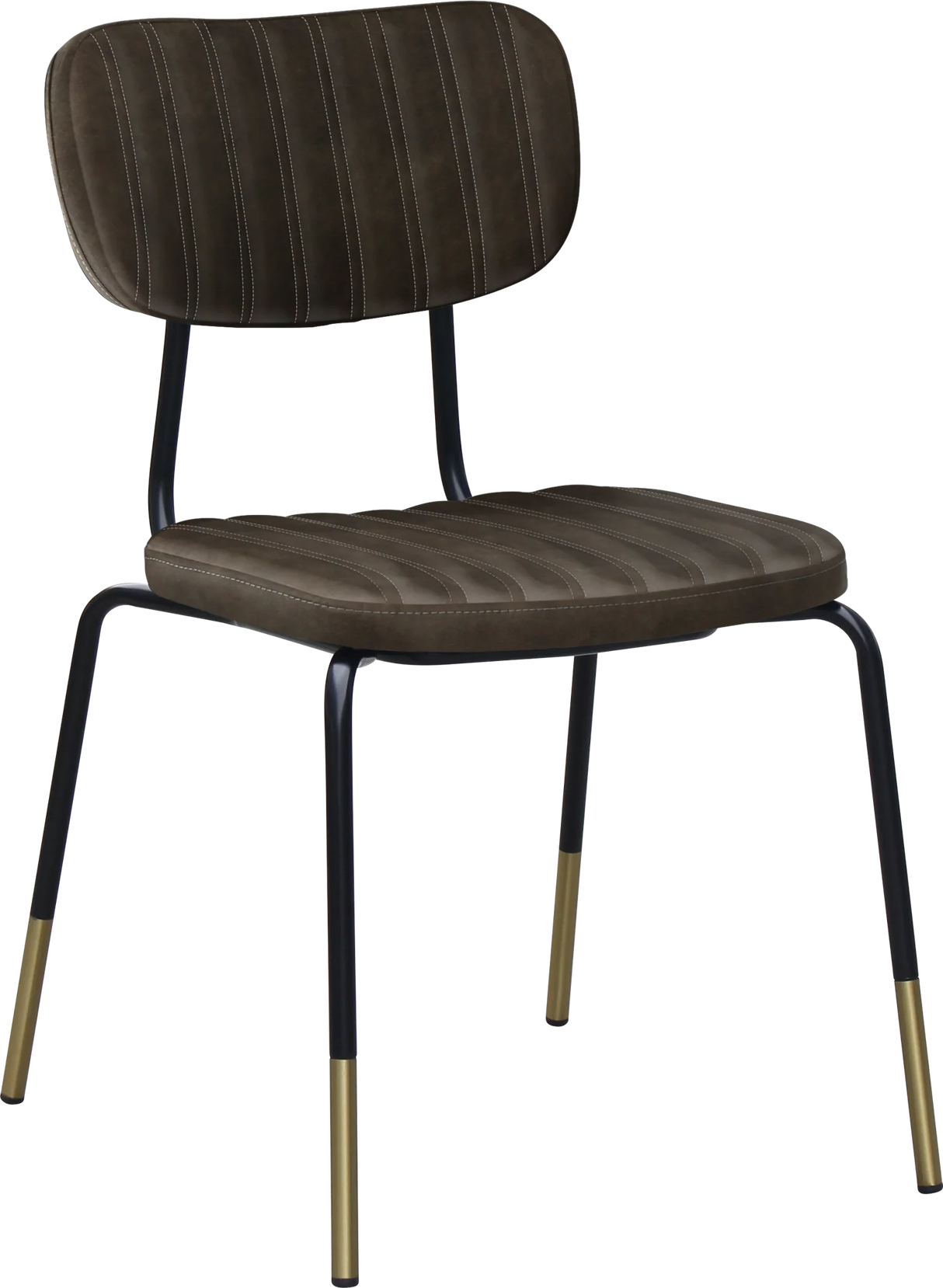 FL Tiramisu Premium Vinyl Upholstered Black Frame Brass Tip Function Chair