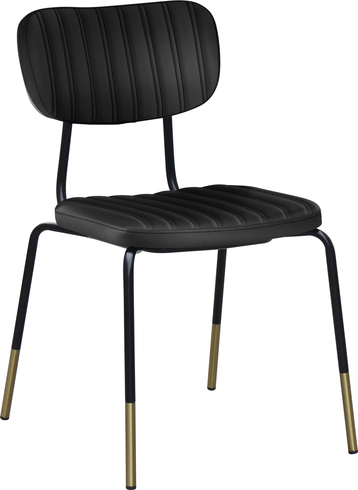 FL Tiramisu Vinyl Upholstered Black Frame Brass Tip Hospitality Function Chair