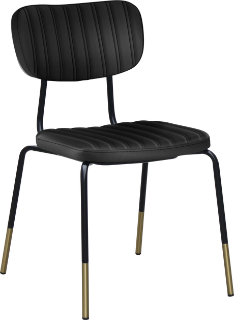 FL Tiramisu Vinyl Upholstered Black Frame Brass Tip Hospitality Function Chair