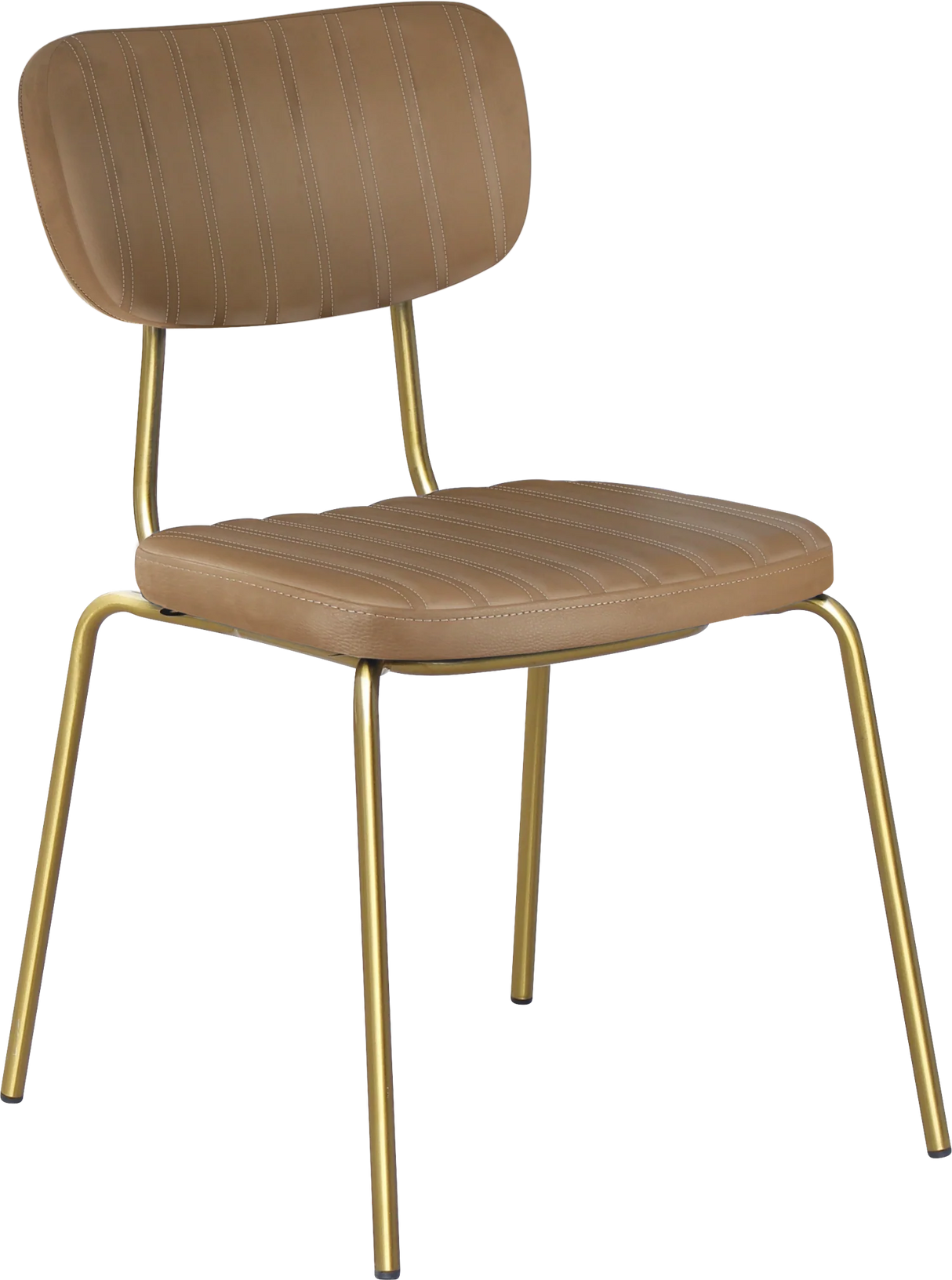 FL Tiramisu Vinyl Upholstered Brass Frame Hospitality Function Chair