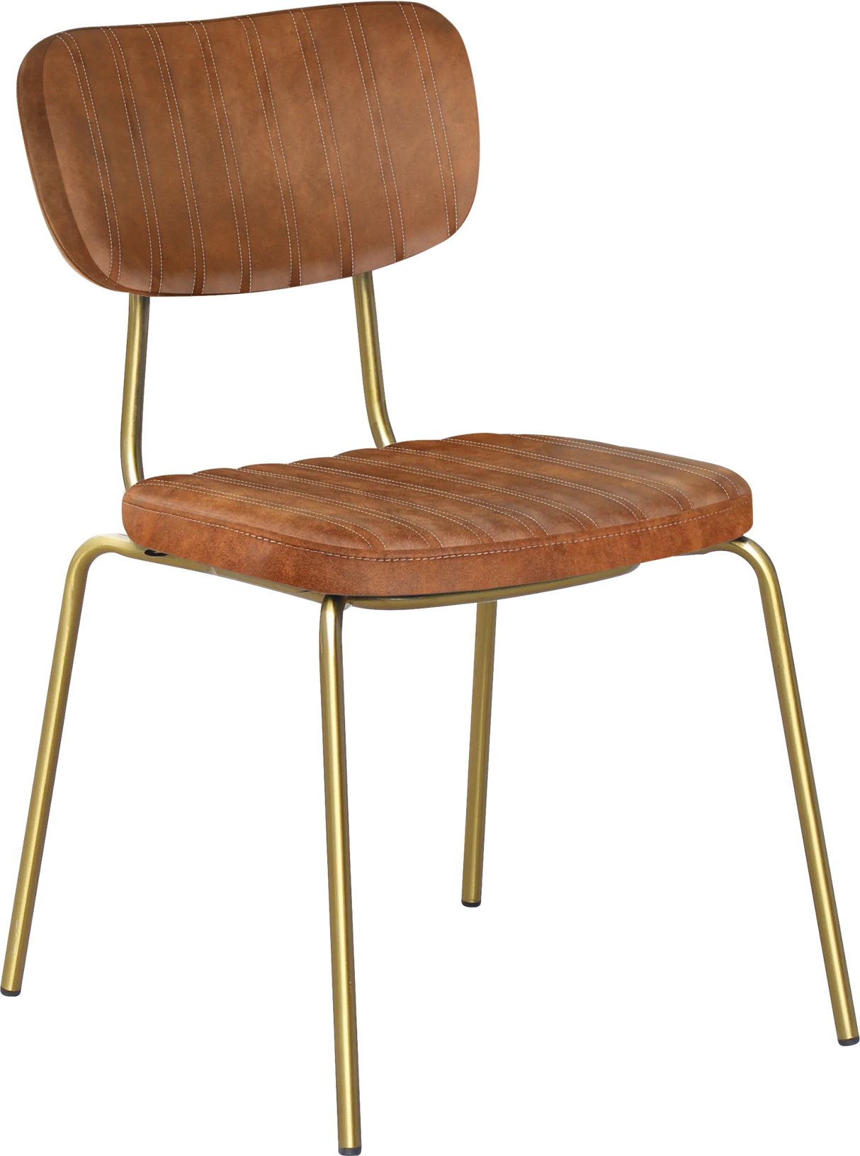 FL Tiramisu Premium Vinyl Upholstered Brass Frame Function Chair