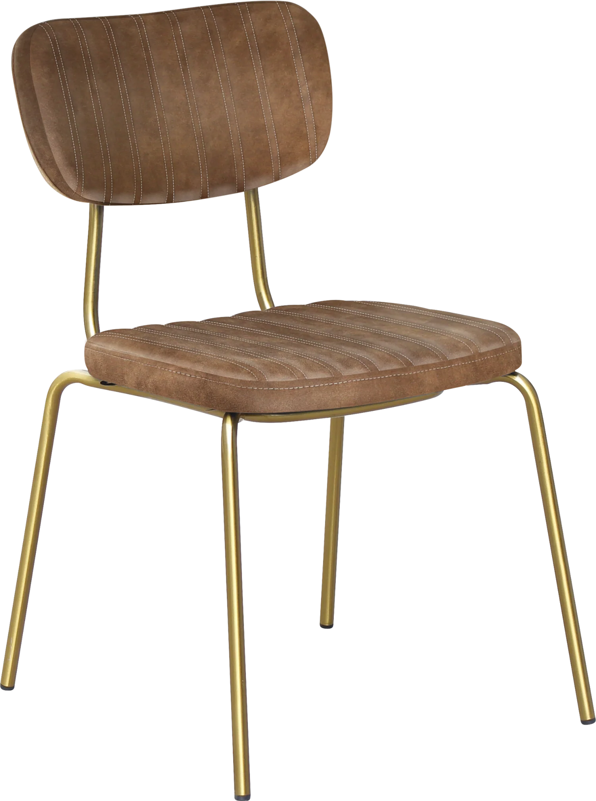FL Tiramisu Premium Vinyl Upholstered Brass Frame Function Chair