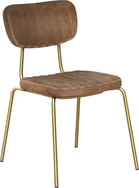 FL Tiramisu Premium Vinyl Upholstered Brass Frame Function Chair