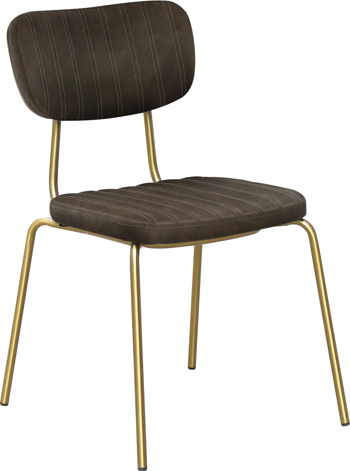 FL Tiramisu Premium Vinyl Upholstered Brass Frame Function Chair