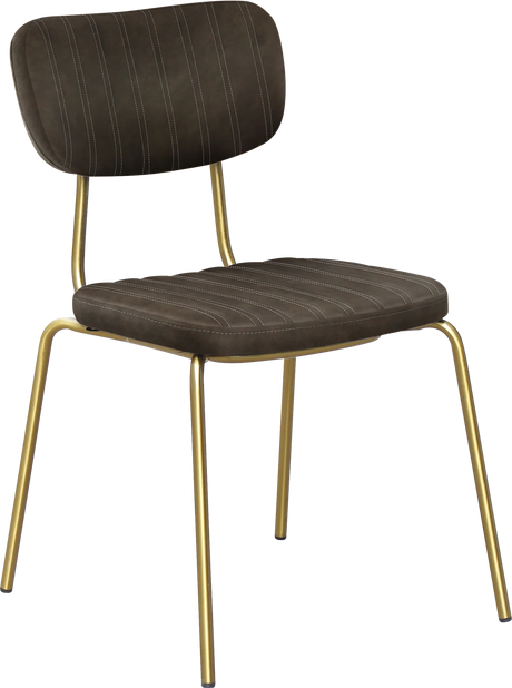 FL Tiramisu Premium Vinyl Upholstered Brass Frame Function Chair