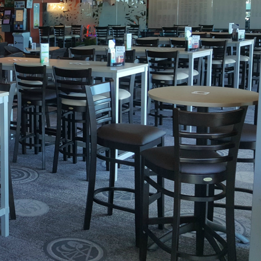 FL Florence Timber Frame Vinyl Seat Hospitality Bar Stool