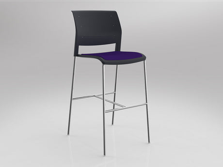 OL Game Upholstered Seat Chrome Legs Barstool