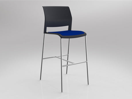 OL Game Upholstered Seat Chrome Legs Barstool