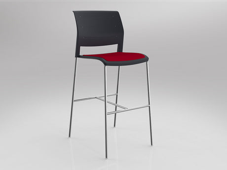 OL Game Upholstered Seat Chrome Legs Barstool