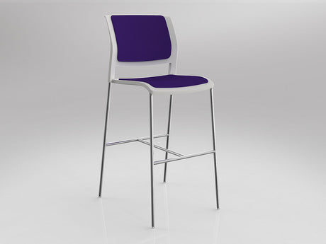 OL Game Fabric Upholstered Chrome Leg Barstool