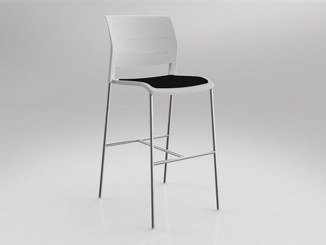 OL Game Upholstered Seat Chrome Legs Barstool