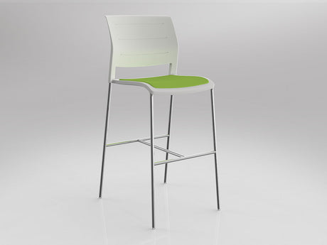OL Game Upholstered Seat Chrome Legs Barstool