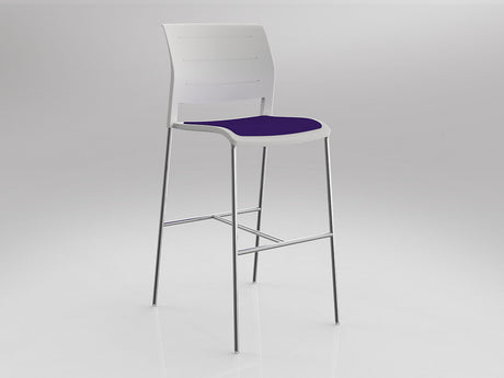 OL Game Upholstered Seat Chrome Legs Barstool