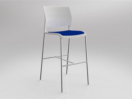 OL Game Upholstered Seat Chrome Legs Barstool
