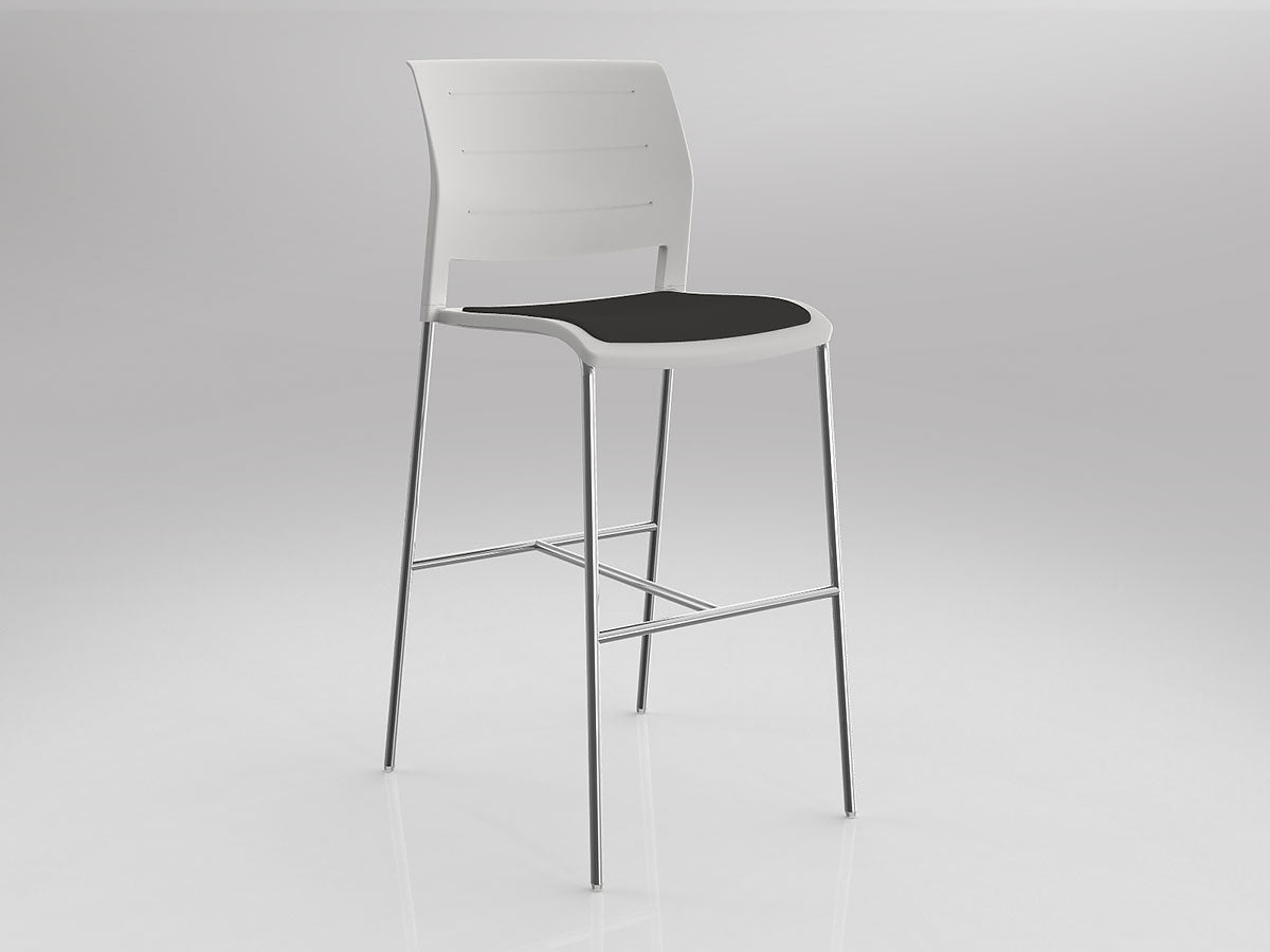 OL Game Upholstered Seat Chrome Legs Barstool