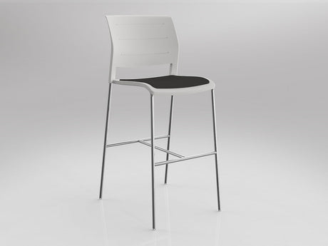 OL Game Upholstered Seat Chrome Legs Barstool