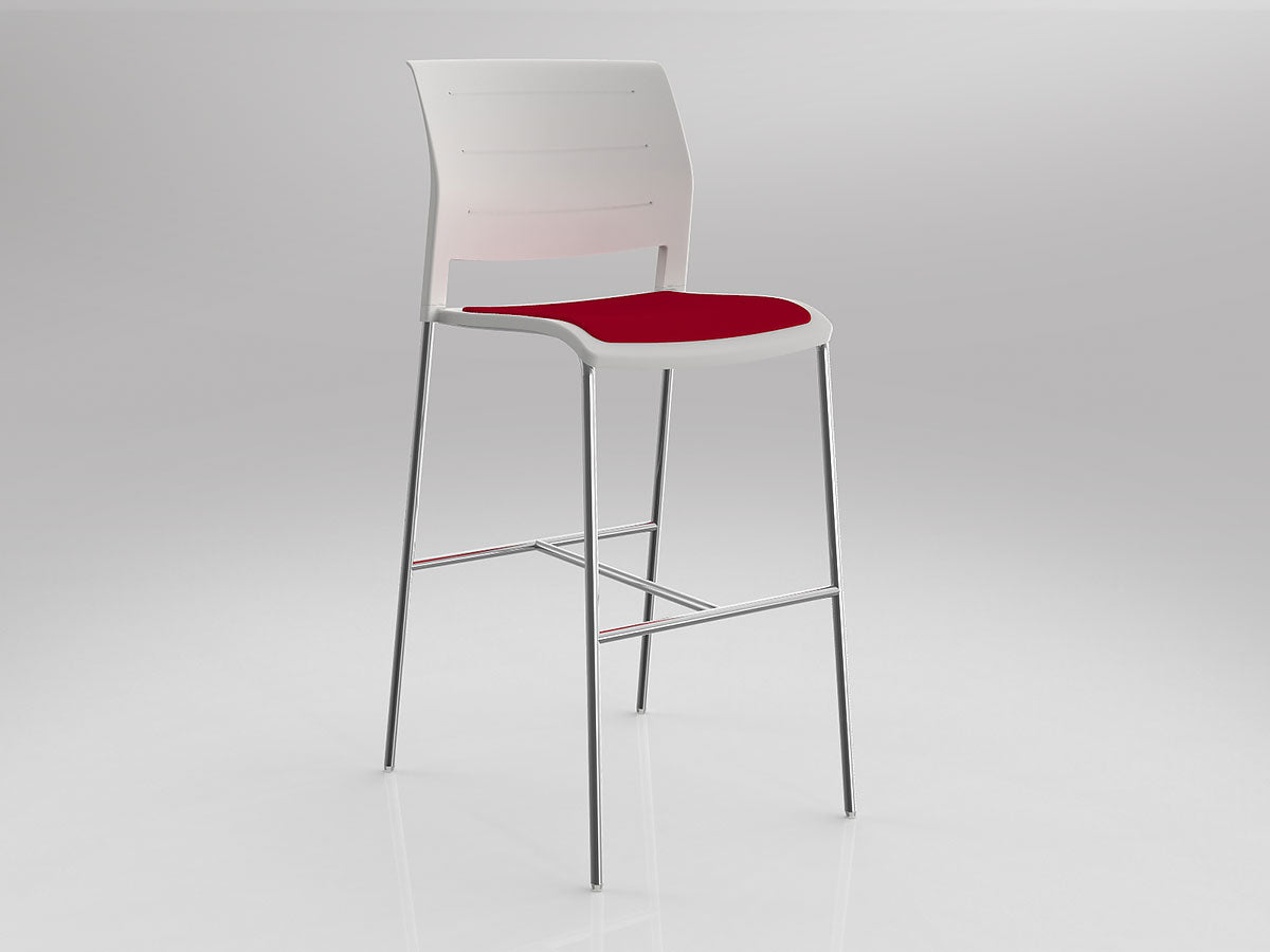 OL Game Upholstered Seat Chrome Legs Barstool