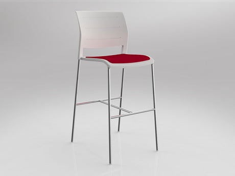 OL Game Upholstered Seat Chrome Legs Barstool