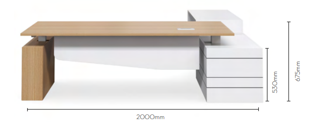 DD Geo Selectric Height Adjustable Executive Desk with Return