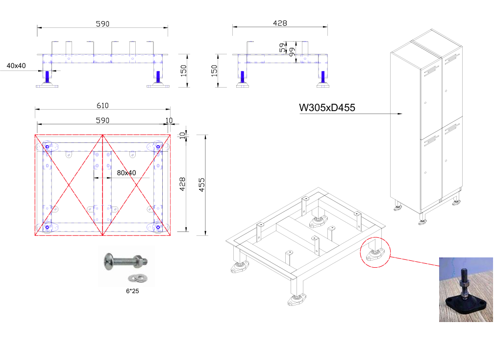 RL Go Metal Locker Stands